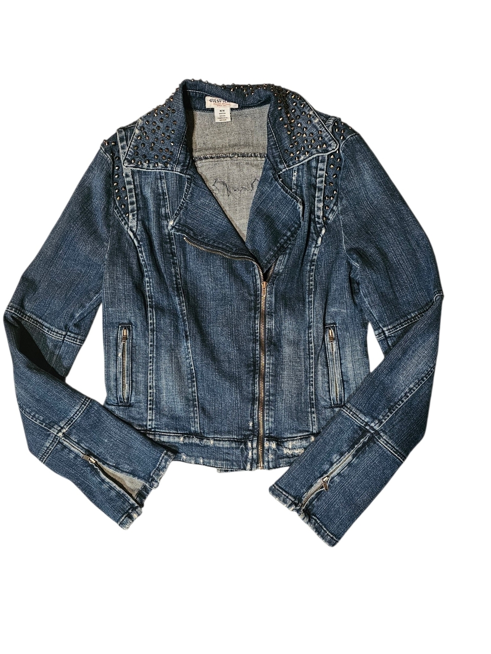 ♻️🖤 Motörhead Upcycled Guess Battle Jacket Womens Medium - Picture 4 of 7